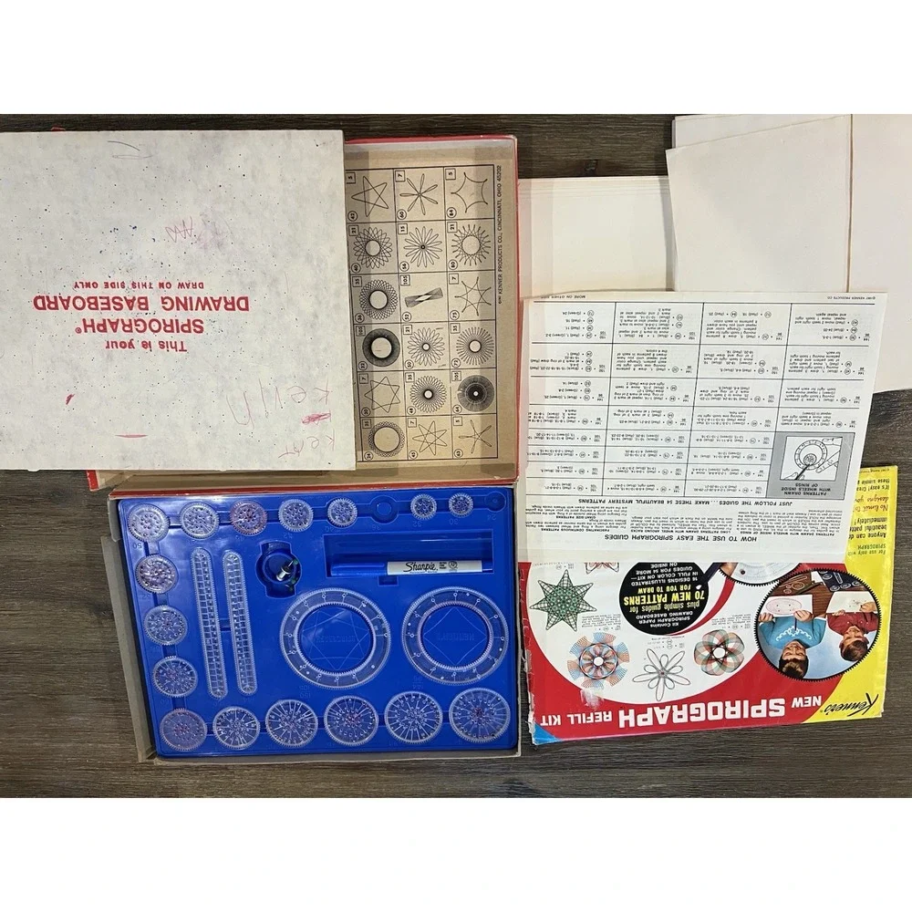 Vintage 1967 Spirograph Set Incomplete Vintage 1960s Kenner ToyMissing 2 Piece